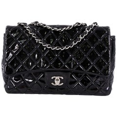 Chanel Classic Single Flap Bag Quilted Patent Jumbo