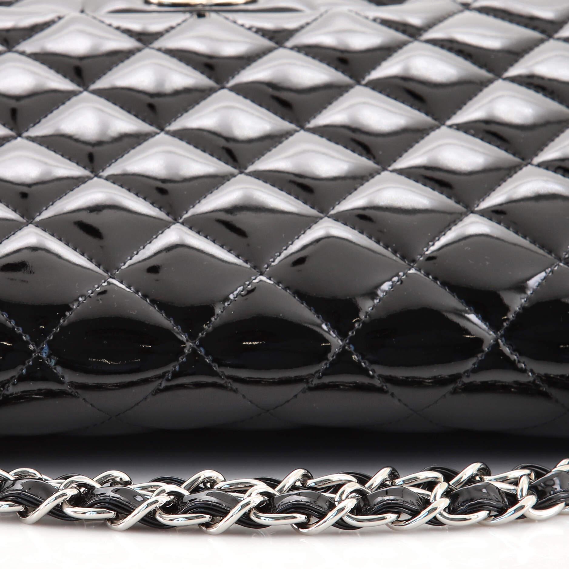 Chanel Classic Single Flap Bag Quilted Patent Maxi 3
