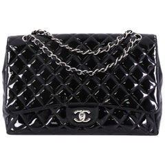 Chanel Classic Single Flap Bag Quilted Patent Maxi