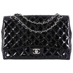 Chanel Classic Single Flap Bag Quilted Patent Maxi