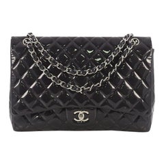 Chanel Classic Single Flap Bag Quilted Patent Maxi
