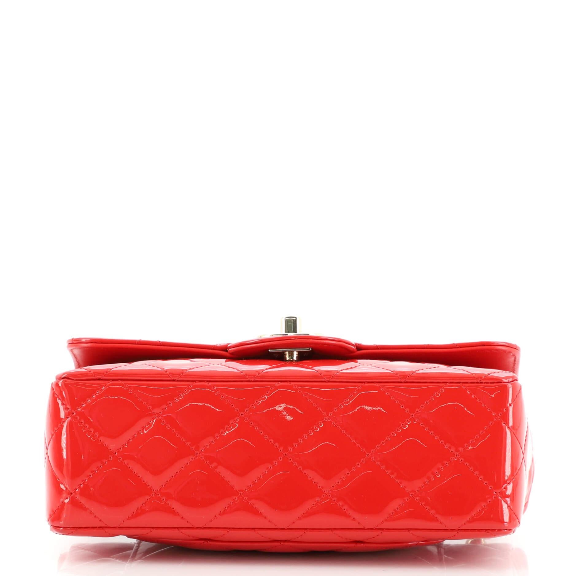 Chanel Classic Single Flap Bag Quilted Patent Mini In Good Condition In NY, NY