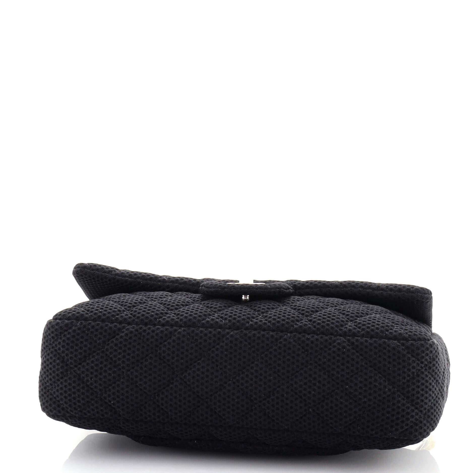 Chanel Classic Single Flap Bag Quilted Perforated Jersey Medium 1