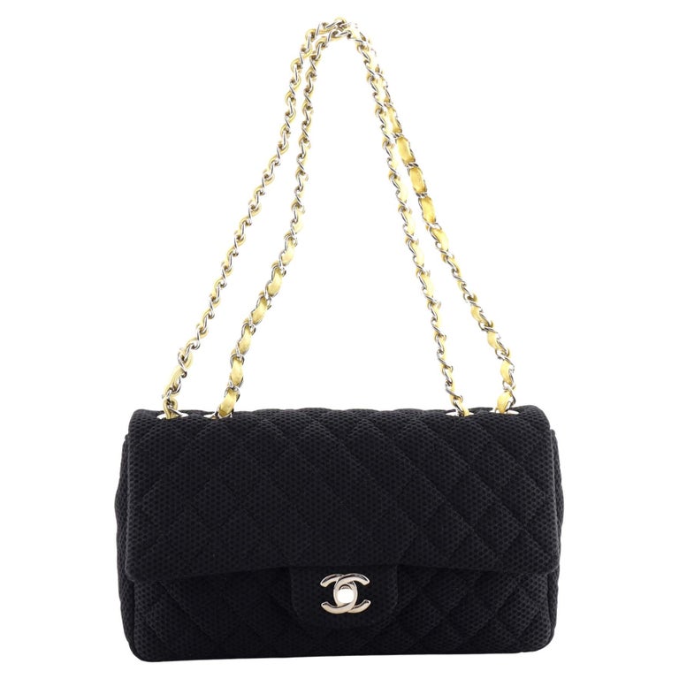 Chanel Classic Single Flap Bag Quilted Perforated Jersey Medium at 1stDibs