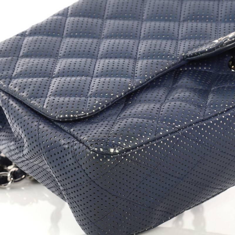 Chanel Classic Single Flap Bag Quilted Perforated Leather Jumbo 3