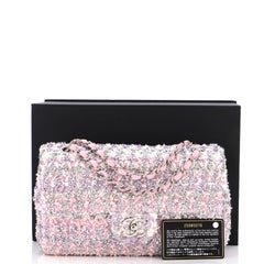 Chanel Classic Single Flap Bag Quilted Tweed and Ribbon Medium