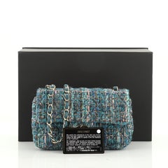 Chanel Classic Single Flap Bag Quilted Tweed and Ribbon Mini