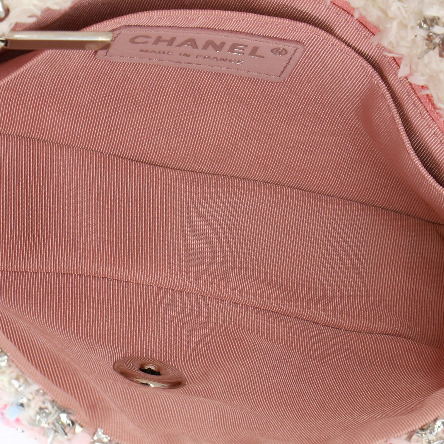 Chanel Classic Single Flap Bag Quilted Tweed and Ribbon Mini 2