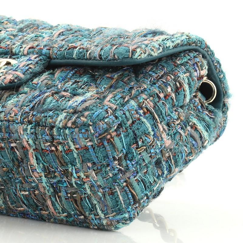 Chanel Classic Single Flap Bag Quilted Tweed And Ribbon Mini In Good Condition In NY, NY