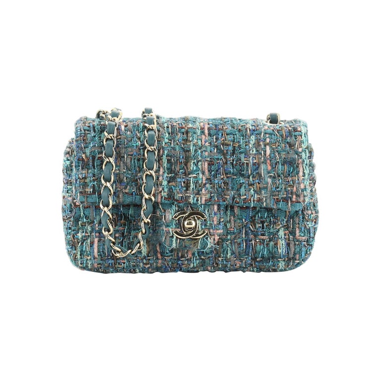 Chanel Classic Single Flap Bag Quilted Terry Cloth and Ribbon Jumbo Blue  2137218