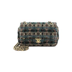 Chanel Classic Single Flap Bag Quilted Tweed and Ribbon Mini