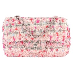 Chanel Classic Single Flap Bag Quilted Tweed and Ribbon Mini