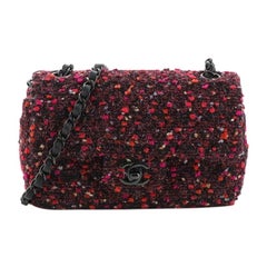 Chanel Classic Single Flap Bag Quilted Tweed Mini