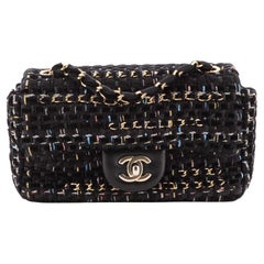 Chanel Classic Single Flap Bag Quilted Tweed with Woven Chain Mini