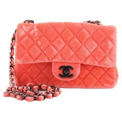 Chanel Classic Single Flap Bag Quilted Velvet Mini
