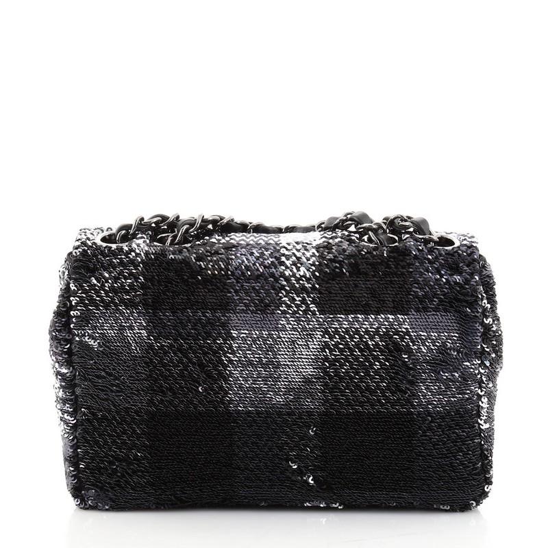 Chanel Classic Single Flap Bag Sequins Mini In Good Condition In NY, NY