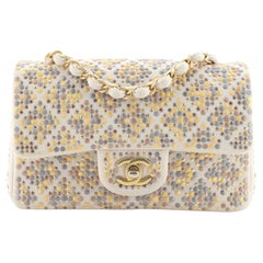 Chanel Classic Single Flap Bag Studded Jersey Mini