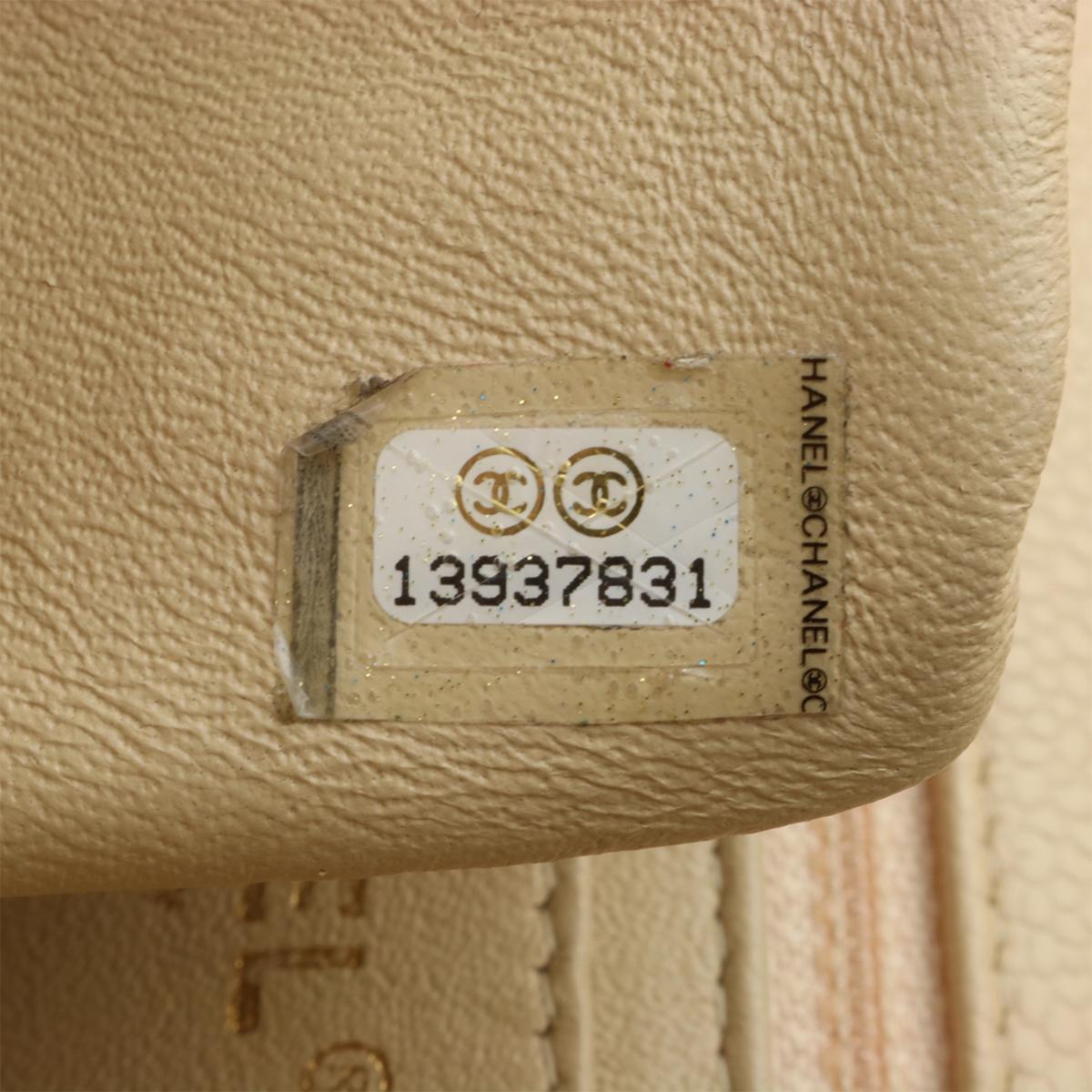 CHANEL Classic Single Flap Jumbo Bag Beige Clair Caviar with Gold Hardware 2009 13