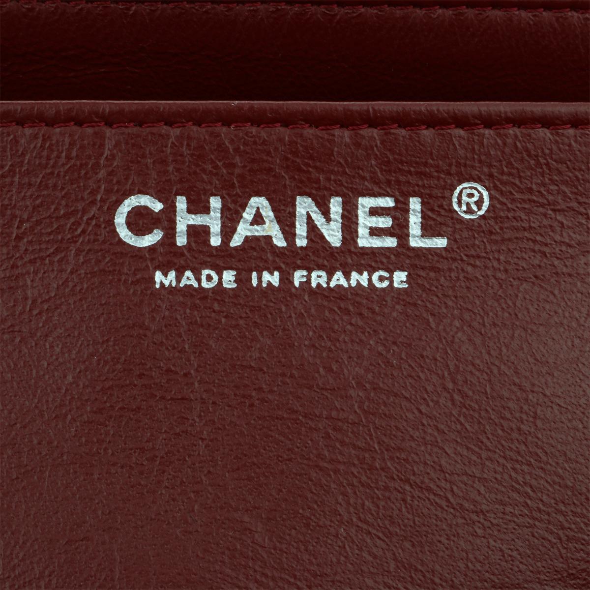 CHANEL Classic Single Flap Jumbo Bag Red Caviar with Silver Hardware 2009 11