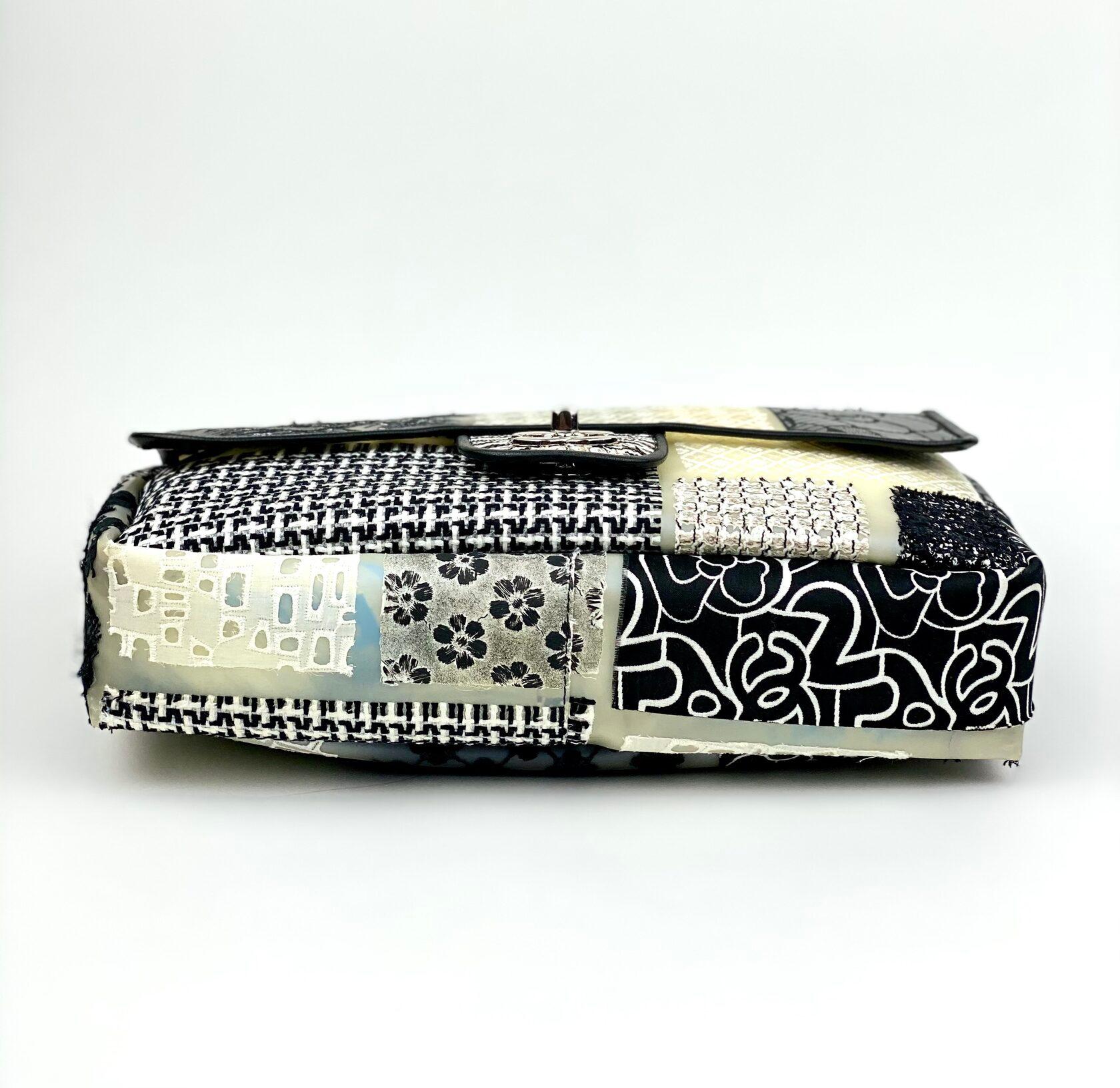 CHANEL Classic Single Flap Jumbo Tweed &amp;amp; Stoff Patchwork-Rubin 8