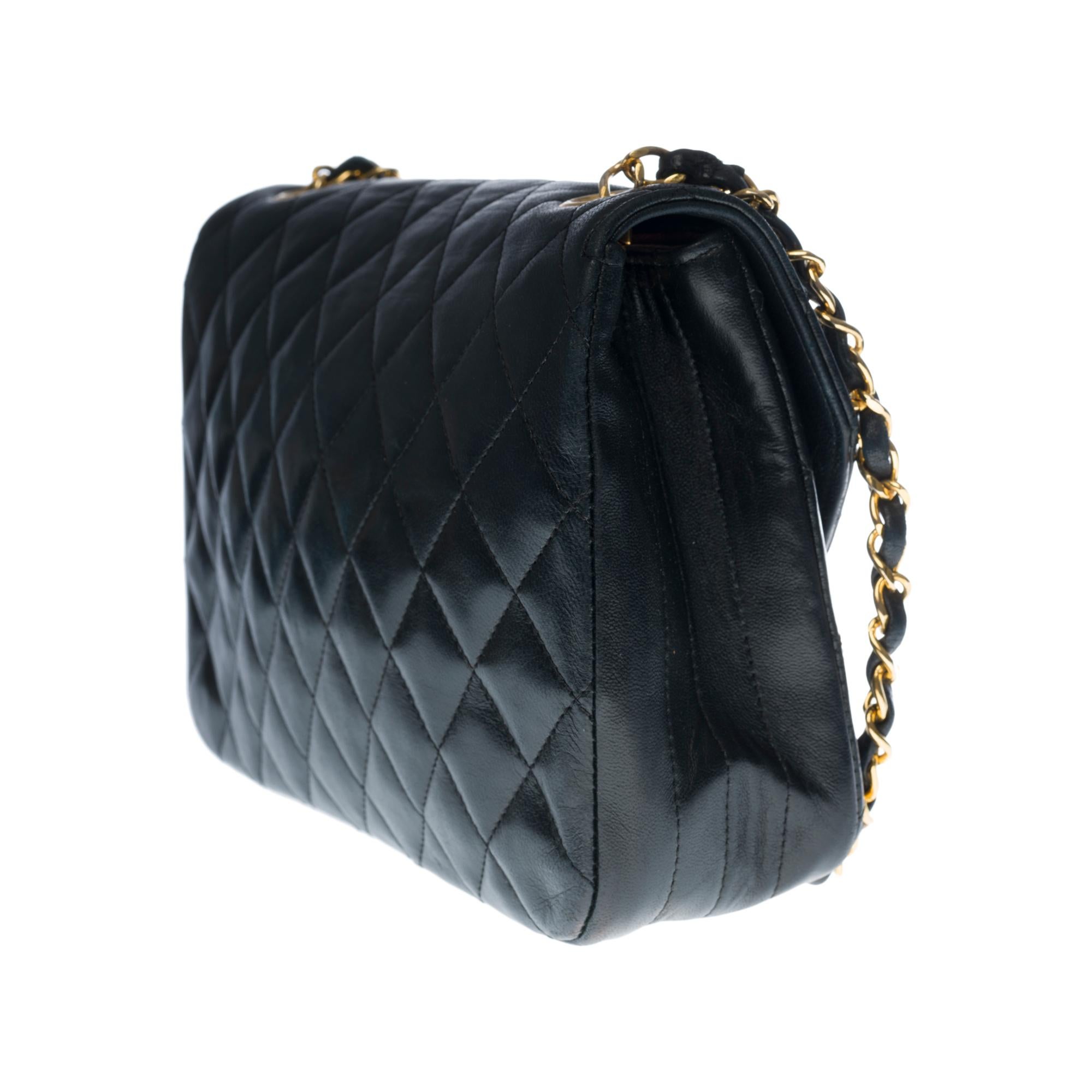 Women's Chanel Classic Single Flap shoulder bag in Black quilted lambskin, GHW