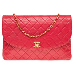 Chanel Classic Single Flap shoulder bag in Red quilted lambskin, GHW