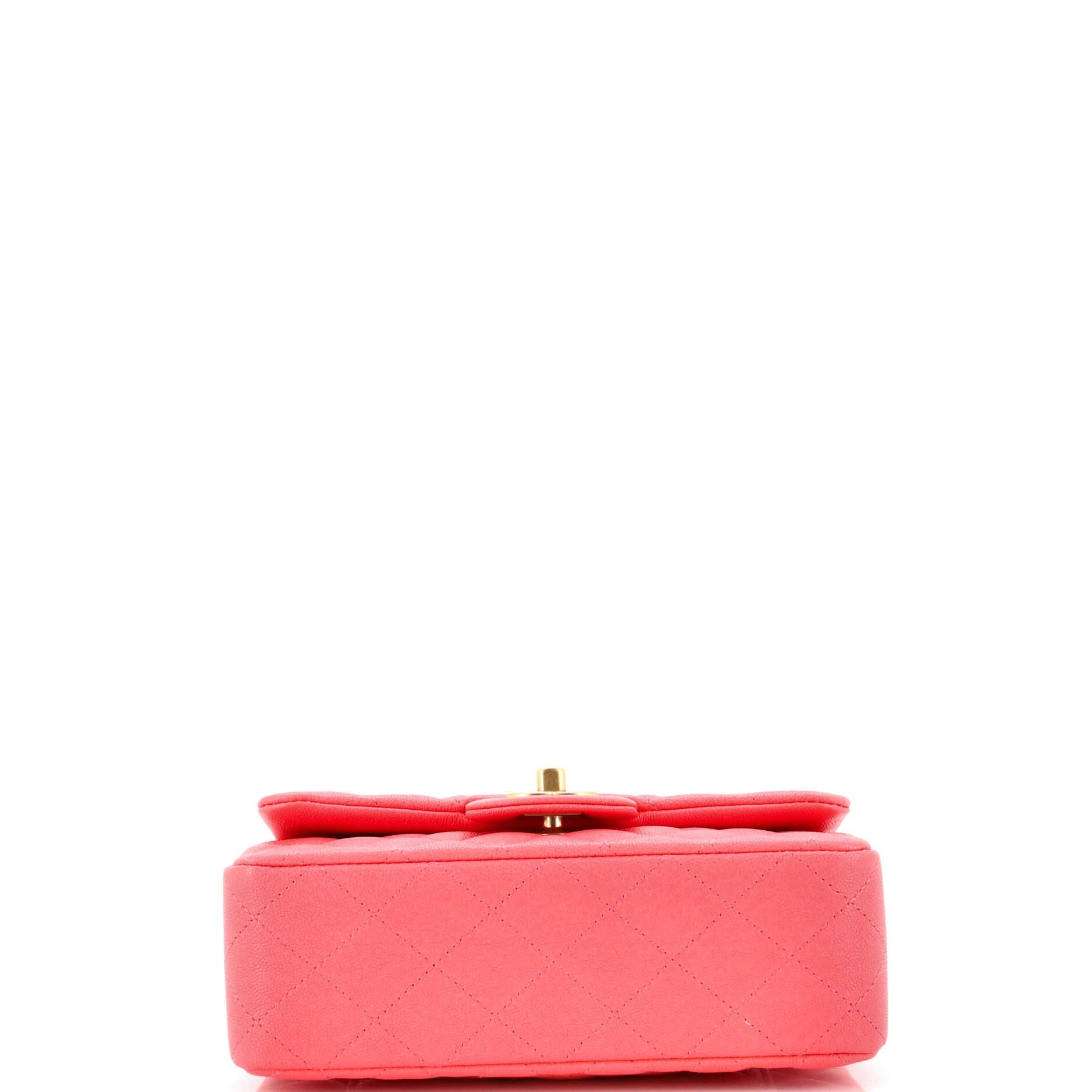 Chanel Classic Single Flap Top Handle Bag Quilted Caviar Mini For Sale