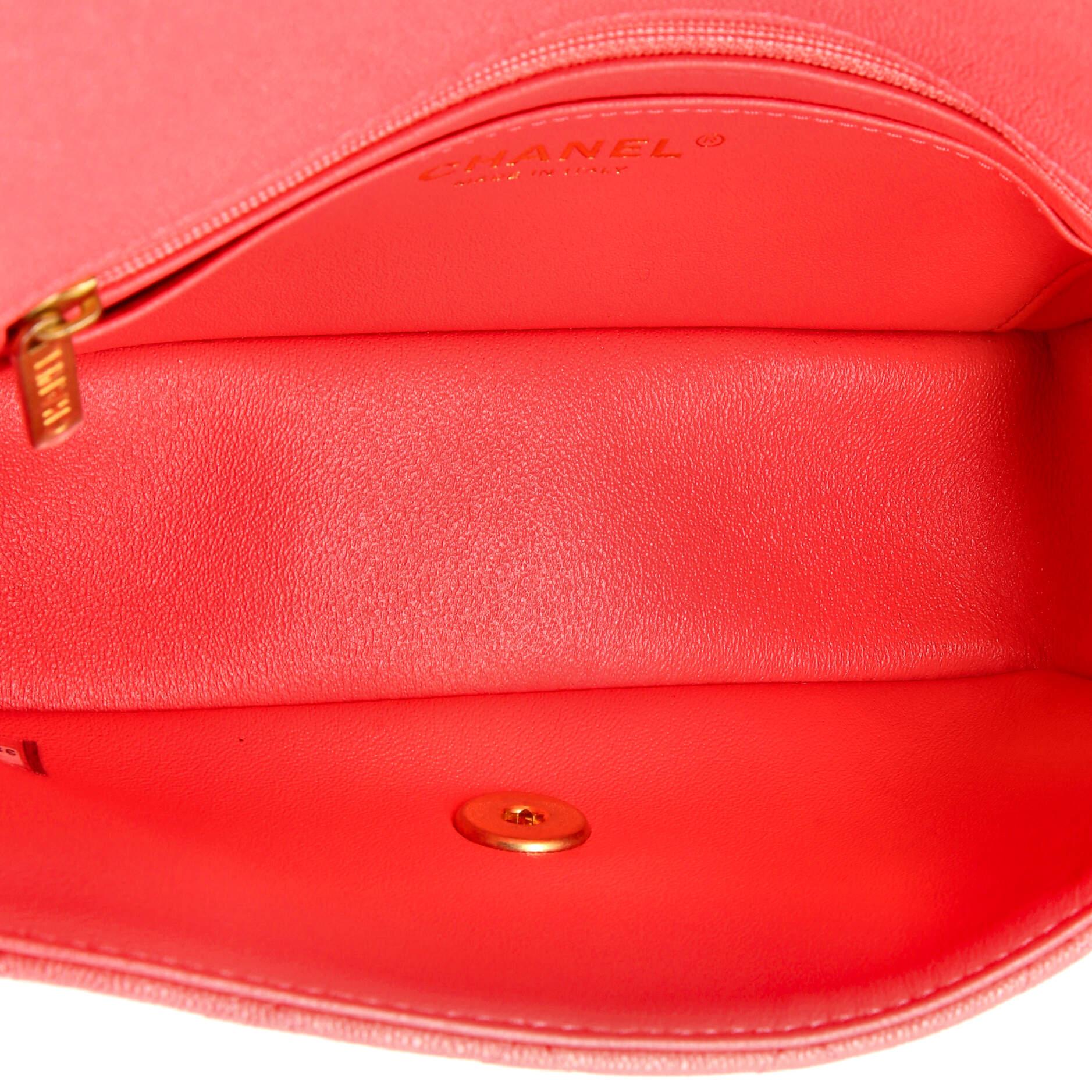 Chanel Classic Single Flap Top Handle Bag Quilted Caviar Mini For Sale