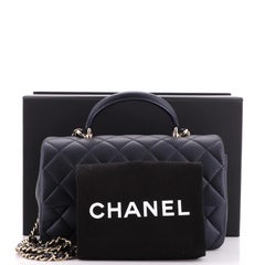Chanel Classic Single Flap Top Handle Bag Quilted Lambskin Mini