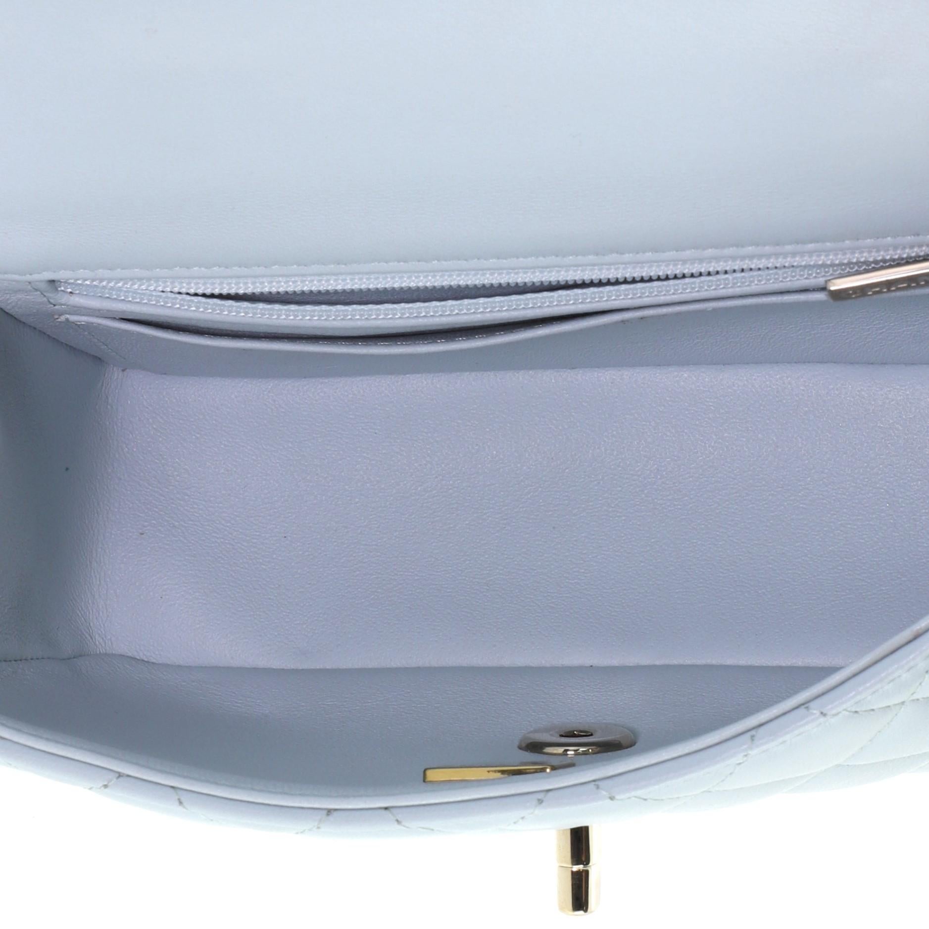Chanel Classic Single Flap Top Handle Bag Gestepptes Lammfell Mini für Damen oder Herren