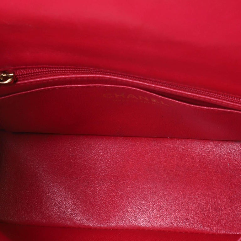 Chanel Classic Single Flap Top Handle Bag Quilted Lambskin Mini For