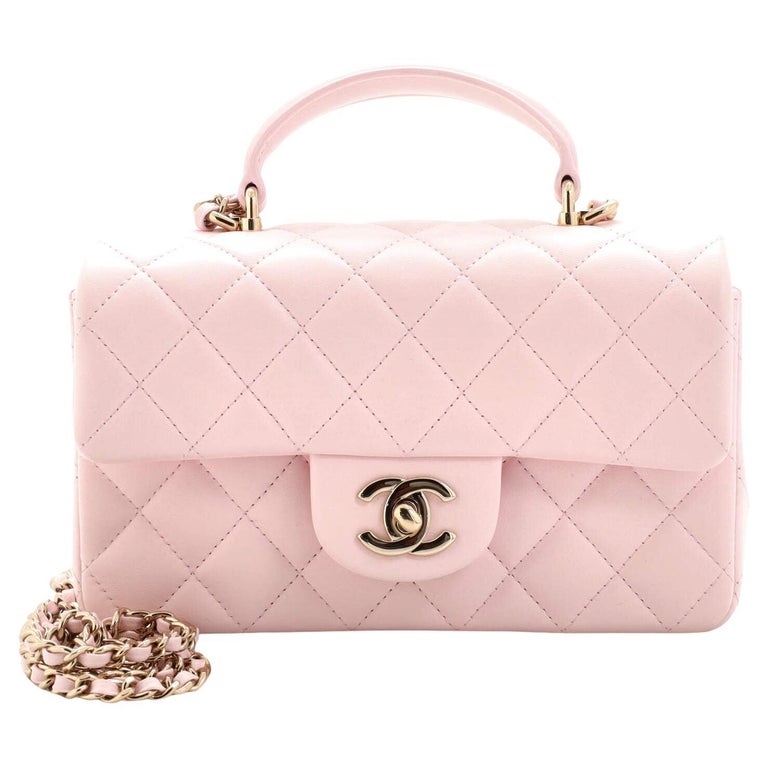 chanel pink chevron bag