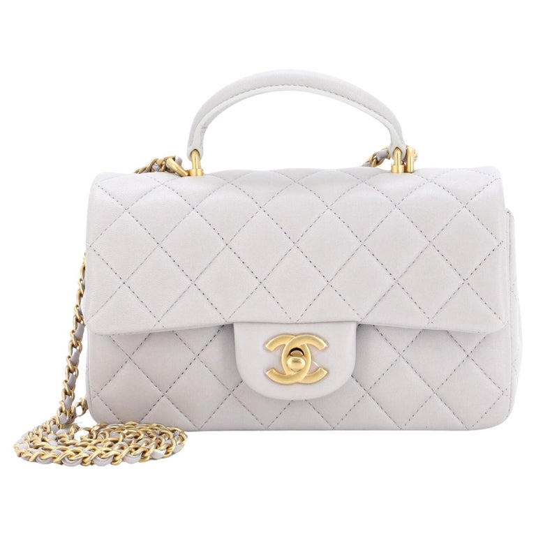 Chanel Matelasse Top Handle 2wayBag Size Small White A92236 Lambskin