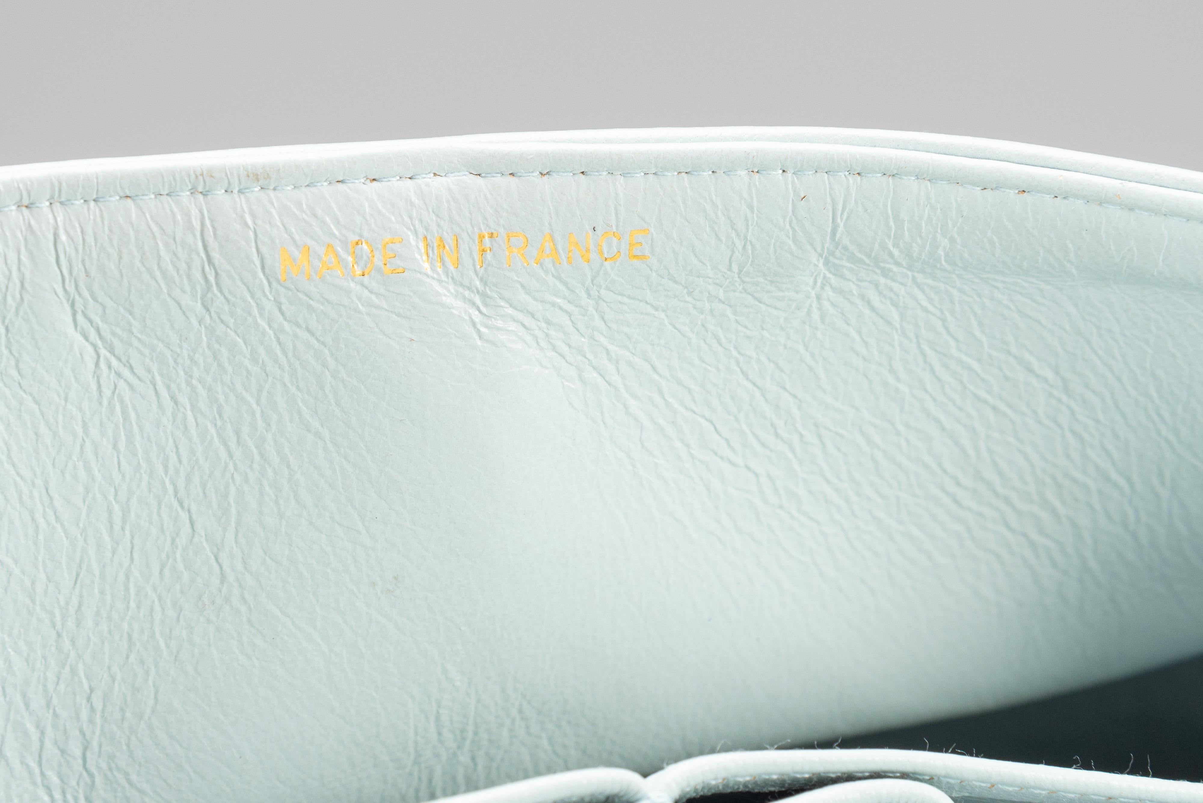 Chanel Classic Small Baby Blue RARE 24k GHW Lambskin For Sale 9