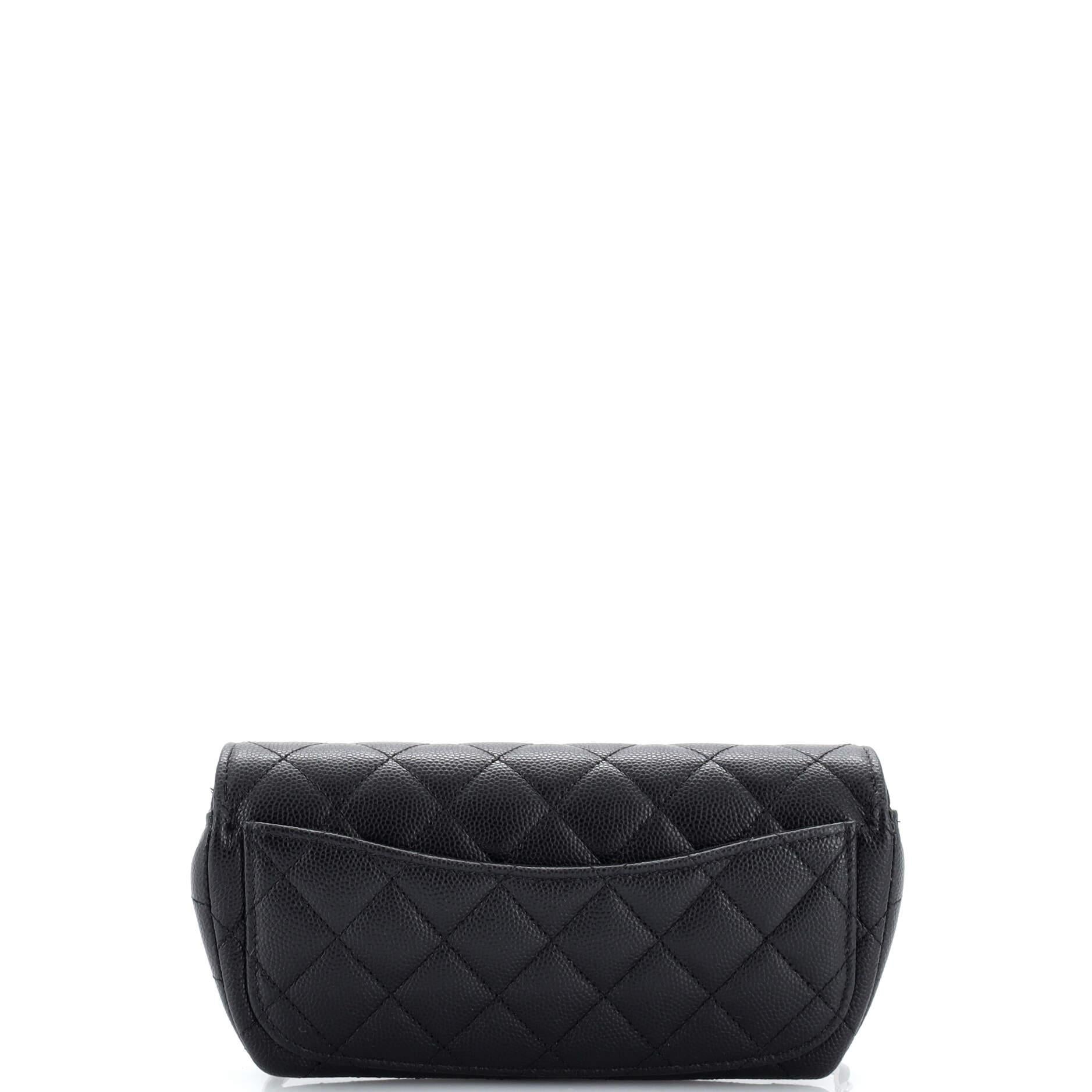 Women's Chanel Classic Sunglasses Case with Chain Quilted Caviar
