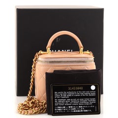 Chanel Classic Top Handle Vanity Case with Chain Quilted Lambskin Mini