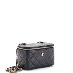 Chanel Classic Vanity Case with Chain Quilted Caviar Small