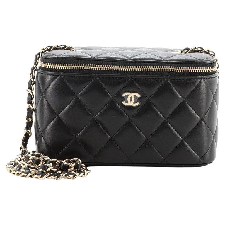 Chanel Classic Vanity Case with Chain Quilted Lambskin Small at 1stDibs