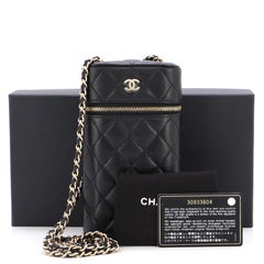Chanel Classic Vanity Telefonhalter mit Kette Gesteppt Kaviar
