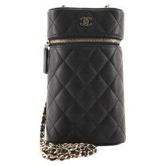 Chanel Classic Vanity Phone Holder with Chain Quilted Caviar
