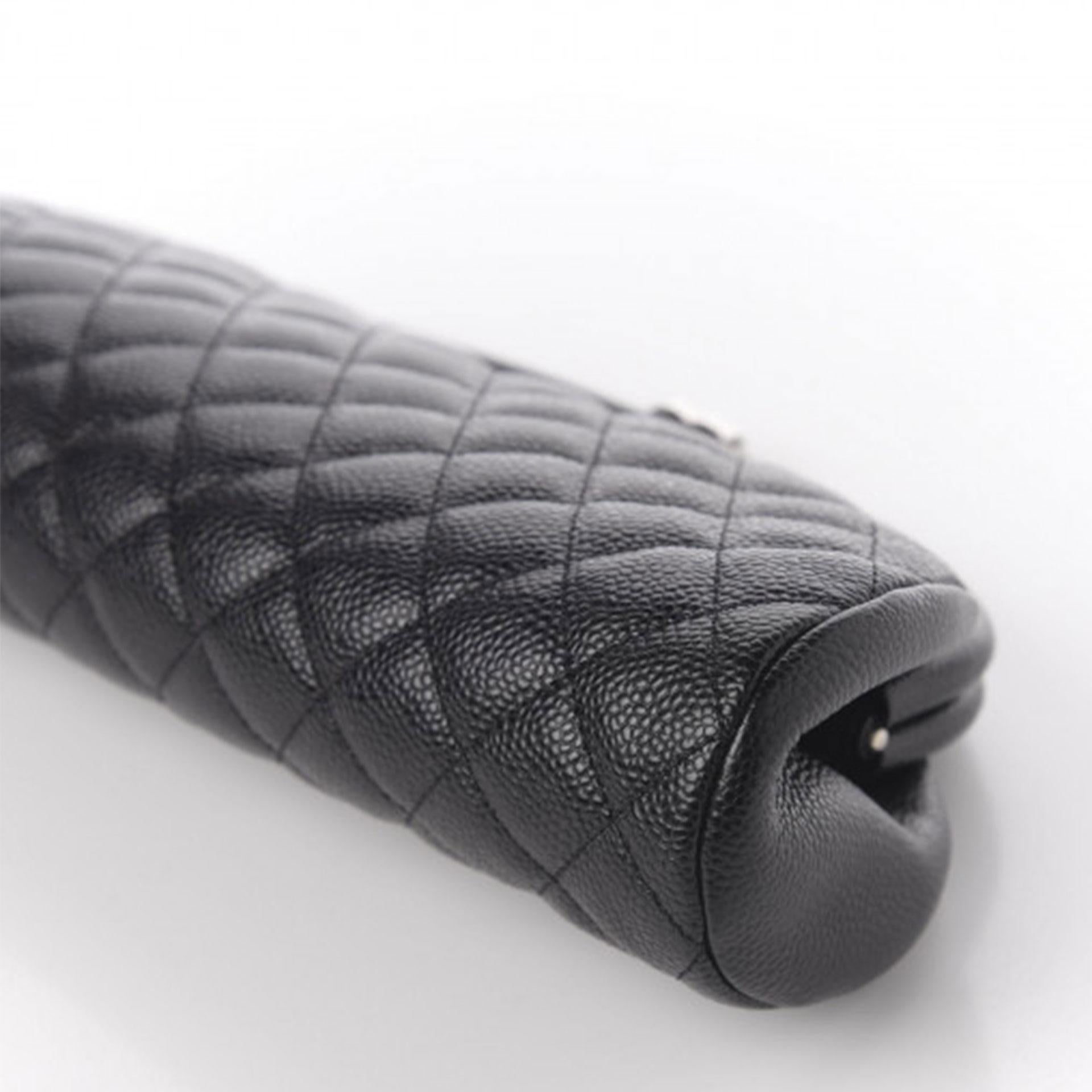 Chanel Classic Vintage Caviar CC Black Diamond Quilted Timeless Clutch Bag For Sale 6