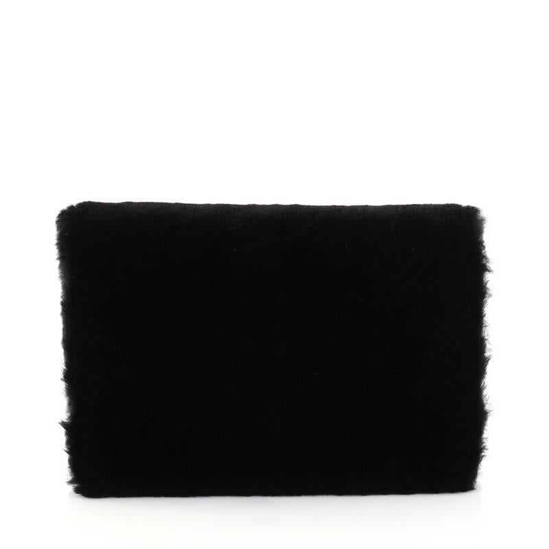 Chanel Classic Wallet On Chain Rabbit Fur In Good Condition In NY, NY