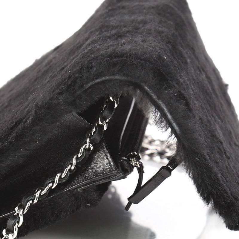 Chanel Classic Wallet On Chain Rabbit Fur 3