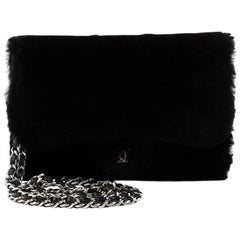 Chanel Classic Wallet On Chain Rabbit Fur
