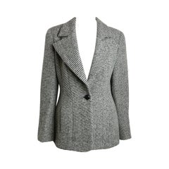 Used Chanel Classic Wood Black and White Tweed Blazer