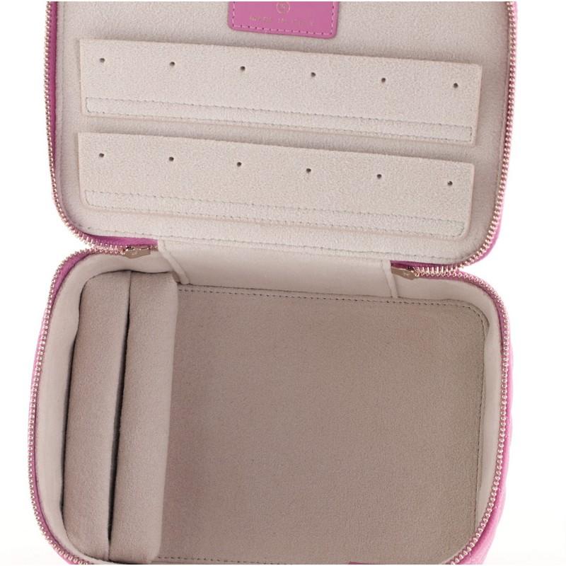 Purple Chanel Classic Zip Jewelry Case Quilted Caviar Small