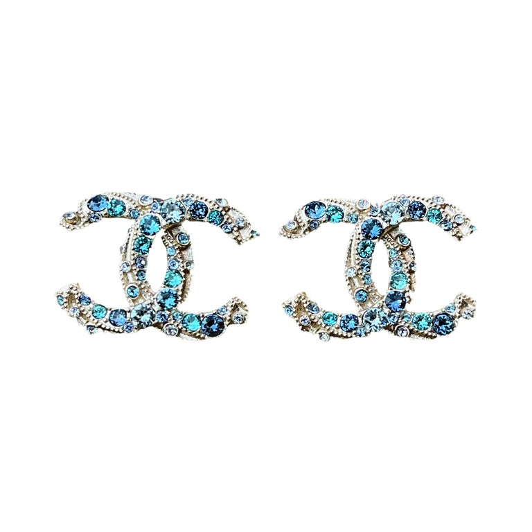 Cc crystal earrings Chanel Blue in Crystal - 35882554