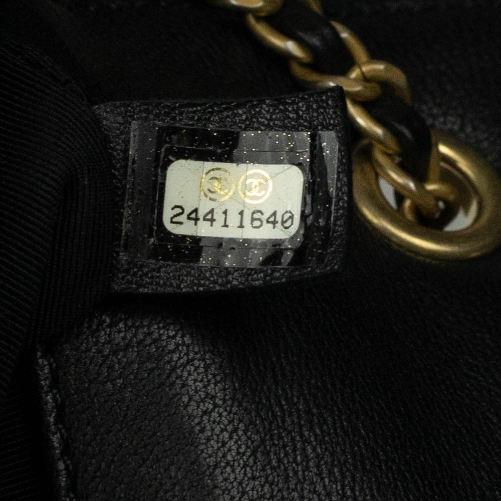 CHANEL, Classique Camélia in black leather For Sale 5