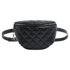 Chanel Classique CC Bag On adjustable Belt Leather Black Pristine