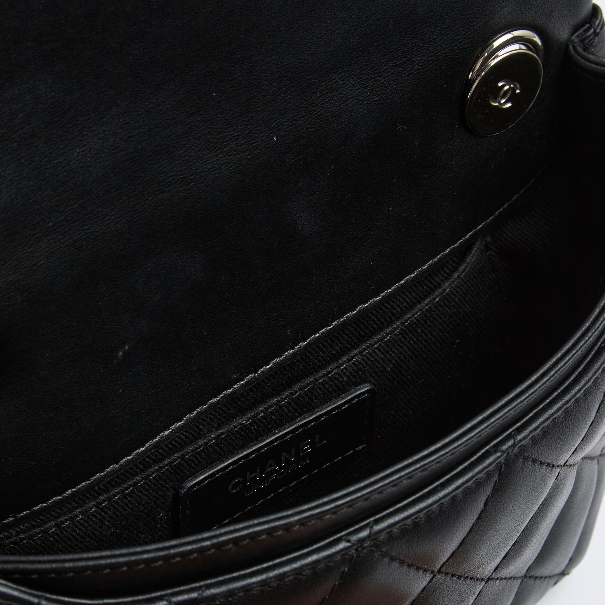 Women's or Men's Chanel Classique CC Bag On adjustable Belt Leather Black Turnlock